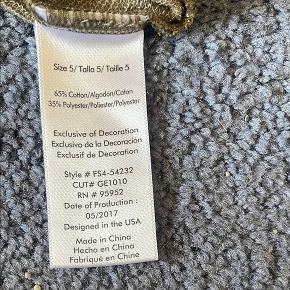 Freestyle Kids Zipper Hooded Jacket - Olive with Gold and Black Accents - Picture 5 of 7